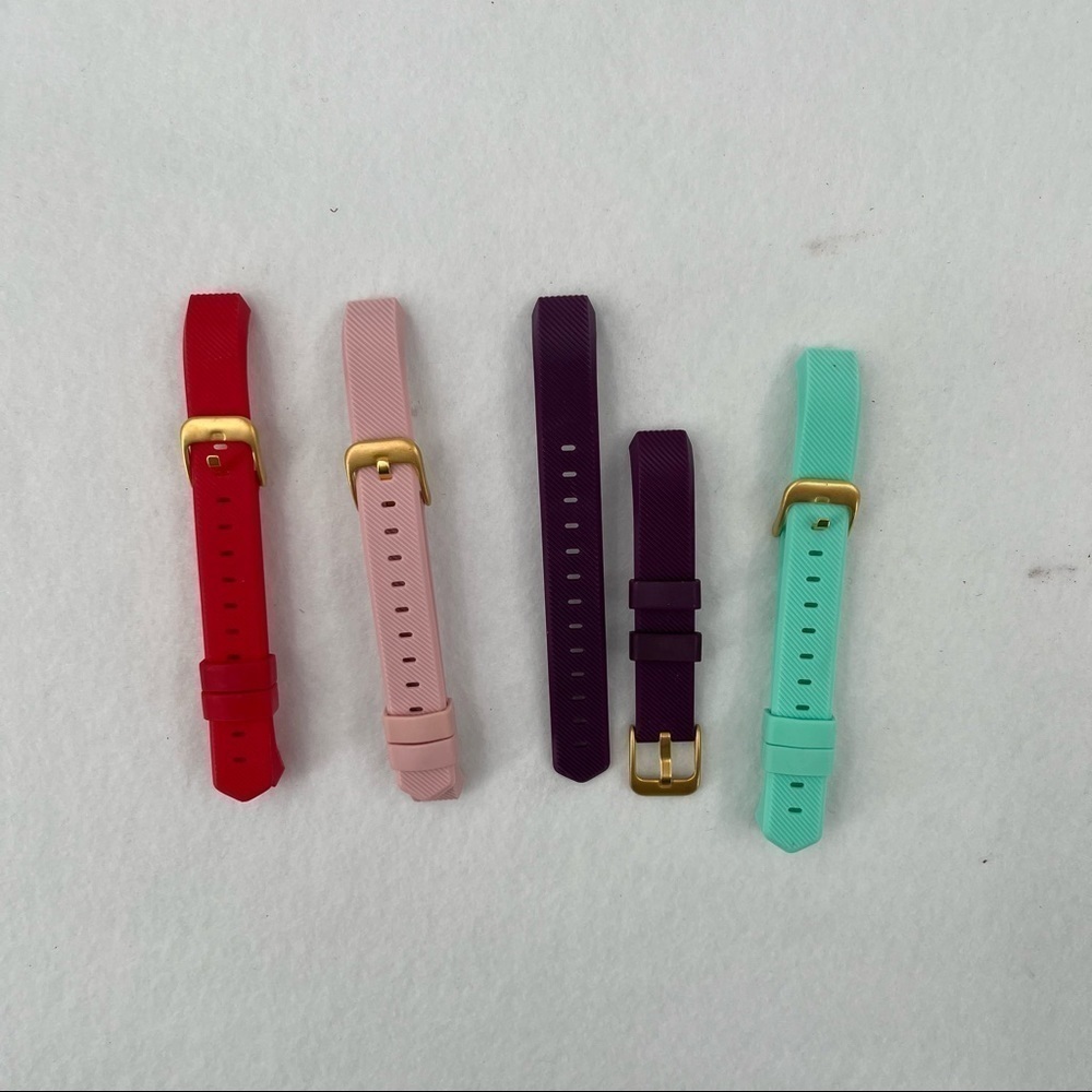 Fitness Bands that fit Fitbit Alta Band Black, Pink, Red & Teal w/gold hardware